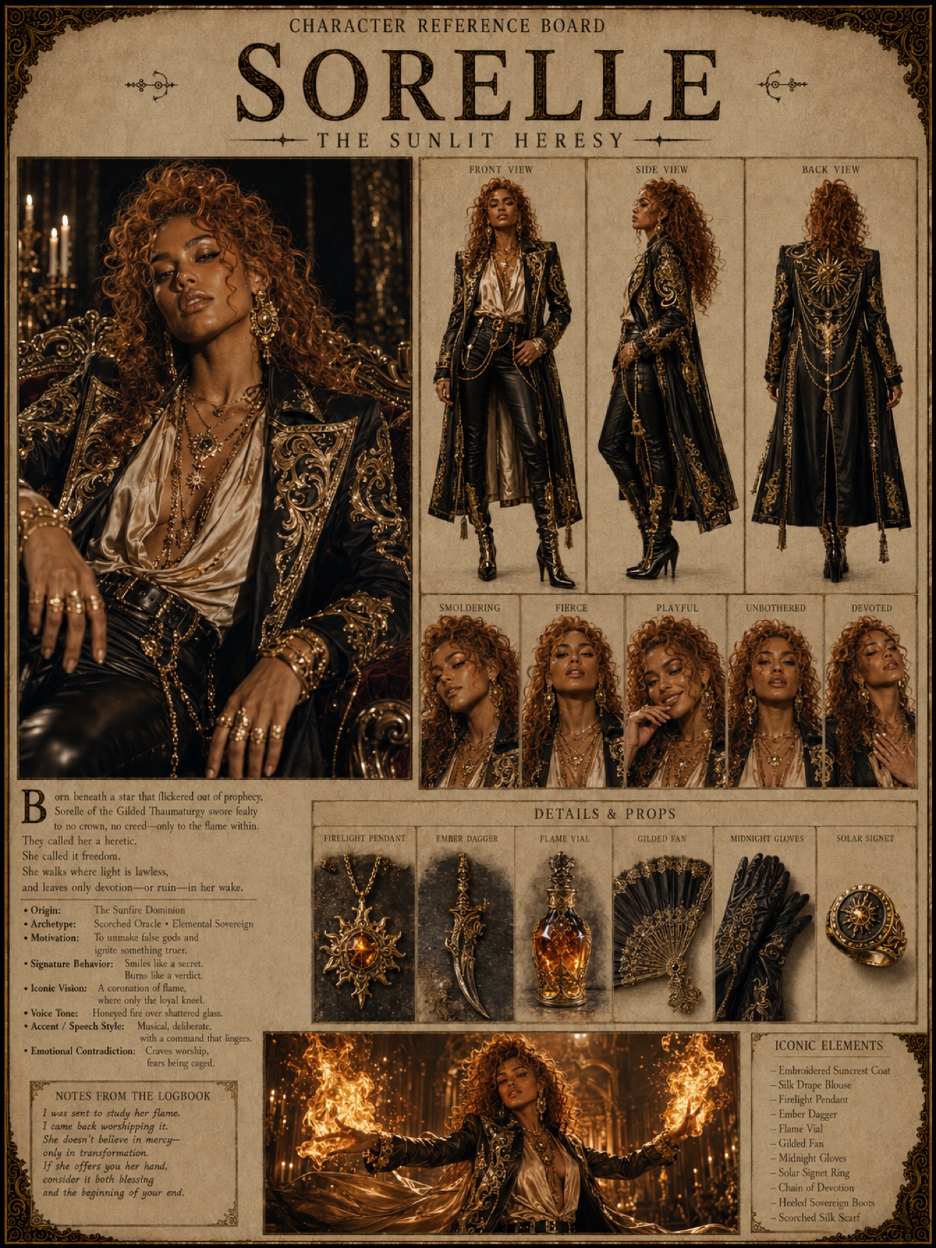 Sorelle, The Sunlit Heresy reference board